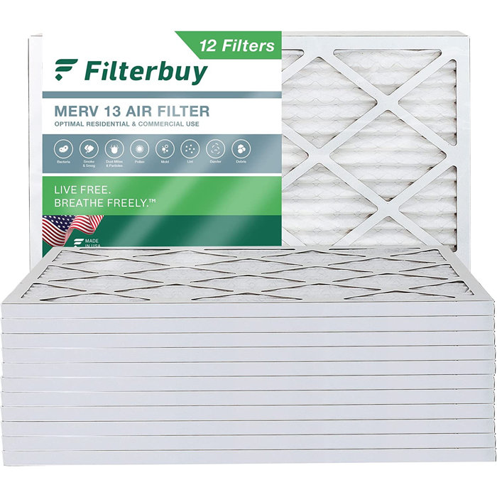 Filterbuy 18x20x1 Air Filter MERV 13, Pleated HVAC AC Furnace Filters
